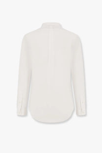 Polo Ralph Lauren men’s off-white stretch cotton button-down shirt with classic collar and back vertical seam