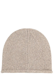 Beige ribbed knit beanie with folded cuff in brown from Polo Ralph Lauren unisex berretto in maglia collection