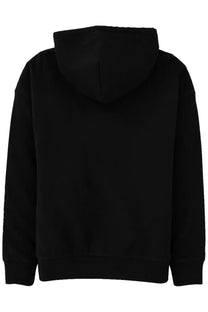 Black hooded sweatshirt with ribbed cuffs and hem from polo ralph lauren unisex felpa ralph and ricky tuxedo bear