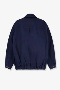 Navy blue cotton Polo Ralph Lauren women’s jacket with elastic waistband and buttoned cuffs