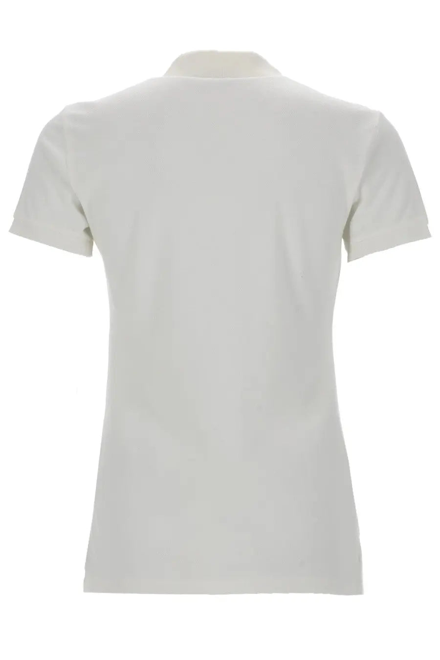 White short-sleeved polo shirt with classic collar and stitched seams from polo ralph lauren women’s polo con ricamato white