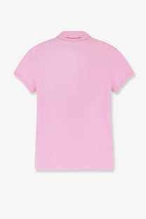 A soft pink polo ralph lauren women’s cotton blend polo beige with classic collar and short sleeves made from smooth cotton