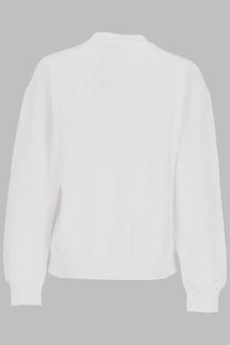 White long-sleeved sweatshirt with relaxed fit and ribbed cuffs from polo ralph lauren women’s felpa con white
