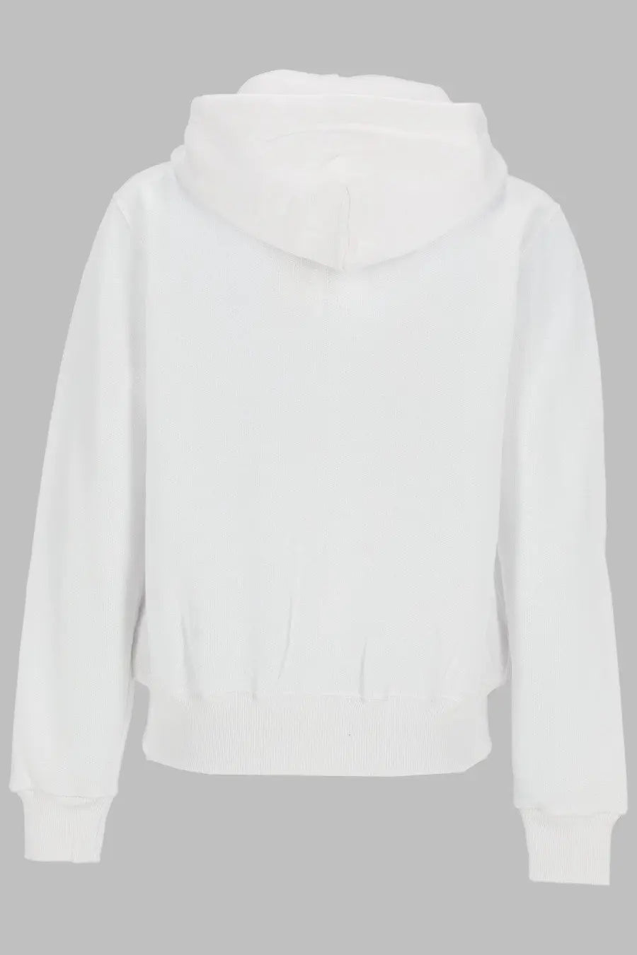 Polo Ralph Lauren women’s white hooded sweatshirt with soft smooth fabric and ribbed cuffs for comfortable wear
