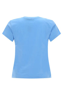 Light blue short-sleeved polo ralph lauren women shirt with simple crew neck design perfect for casual wear