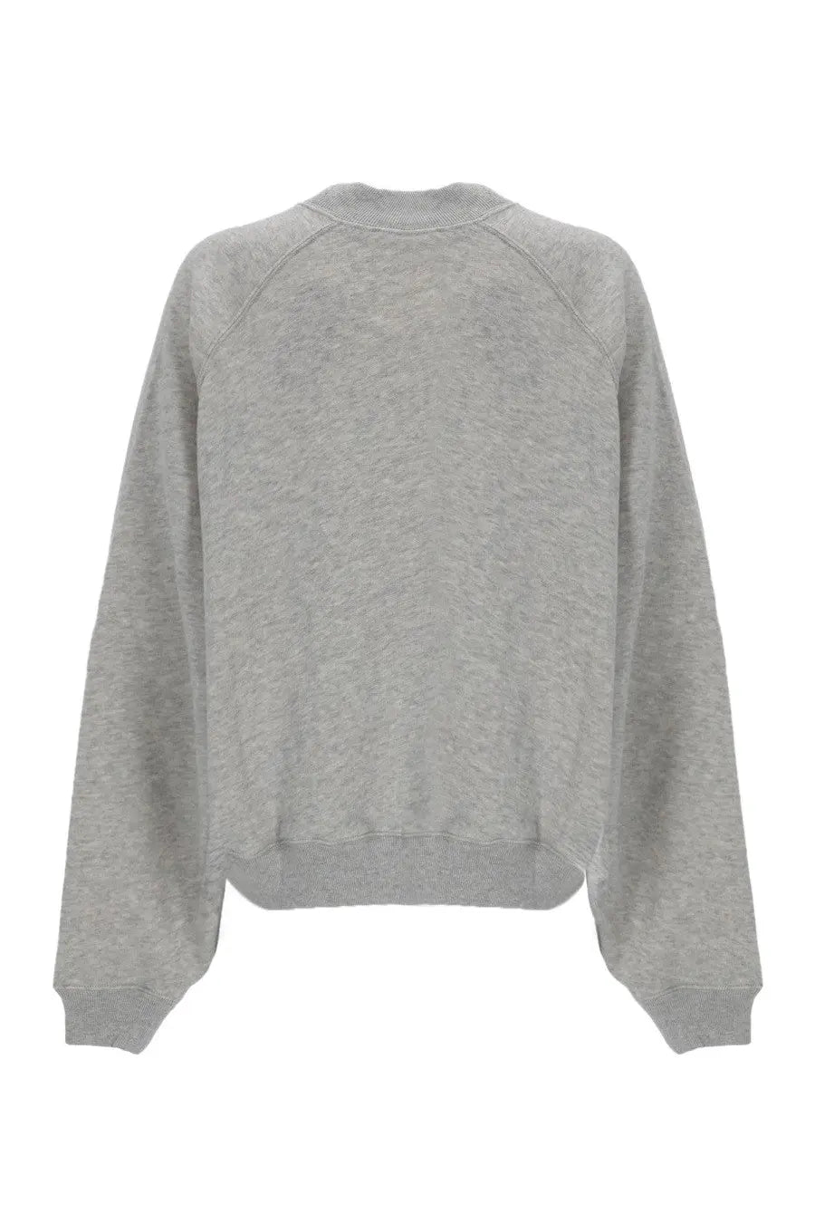 Polo Ralph Lauren women’s soft heather gray sweatshirt with relaxed fit and ribbed cuffs made from comfortable fabric