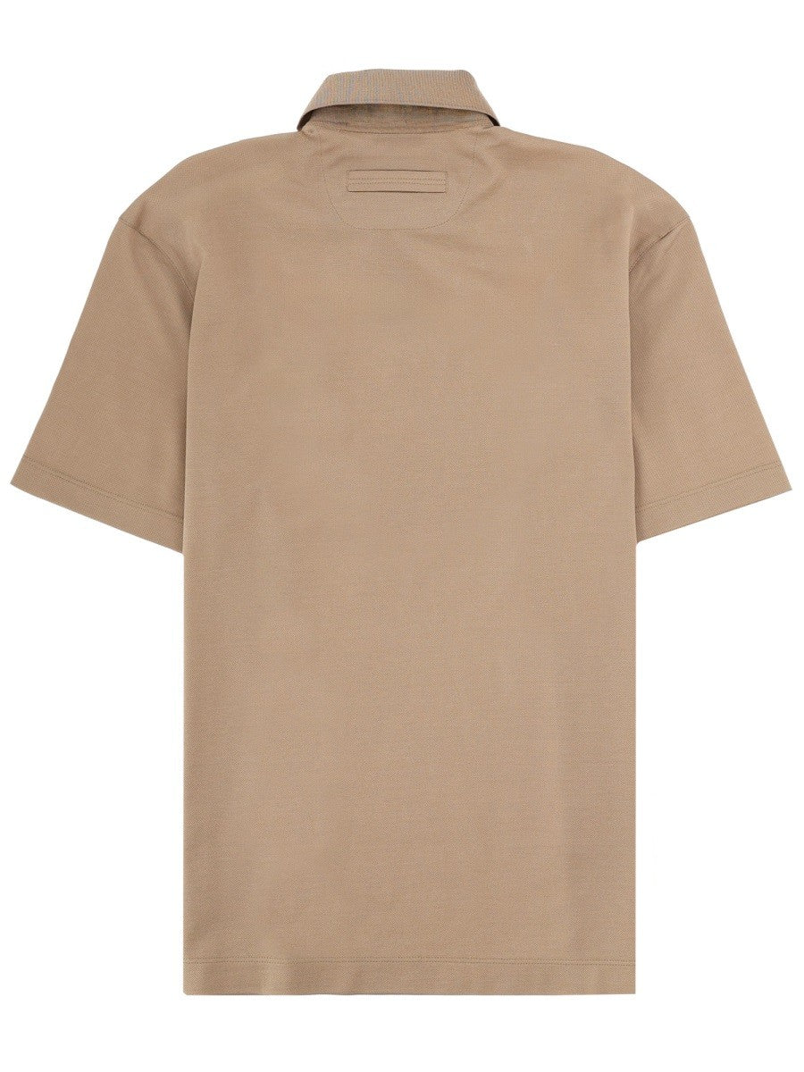 Zegna Men's Polo Regular Fit Beige