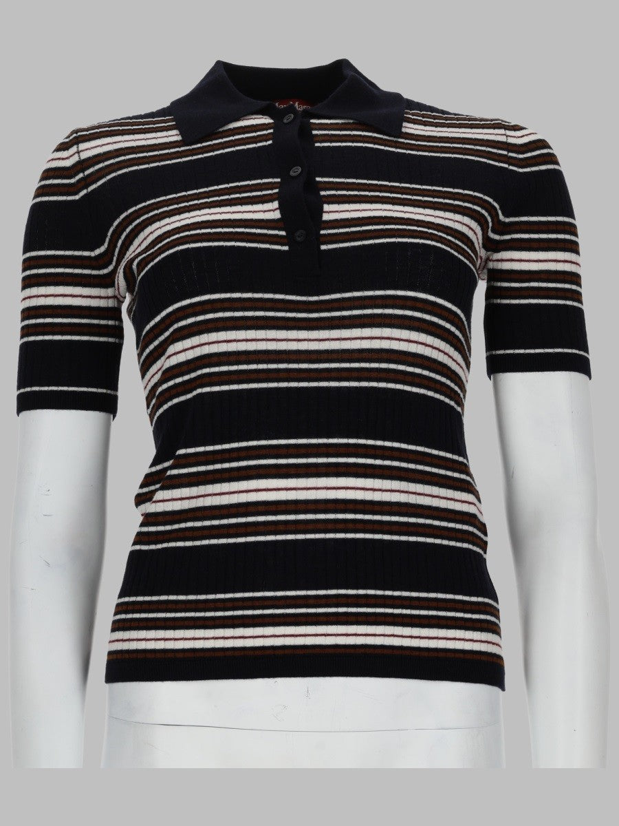 Max Mara Studio Women's Polo Tallero in Maglia Multicolor
