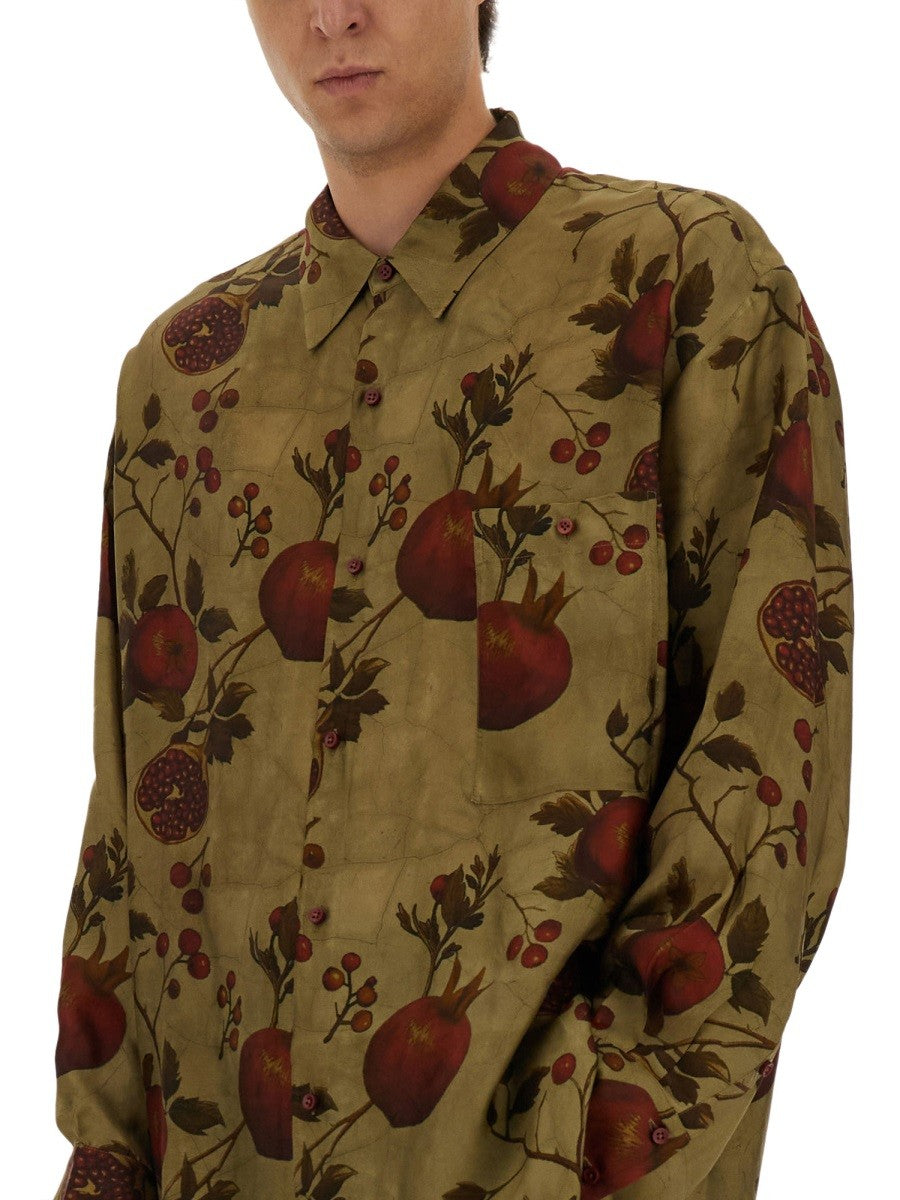 Uma Wang Men's Pomegranate Print Shirt Multicolor