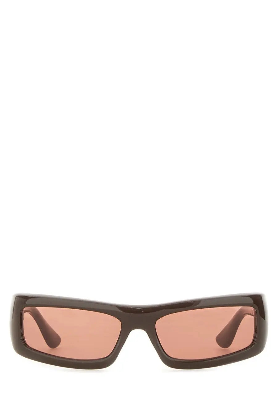Black rectangular port tanger women’s sunglasses with pink tinted lenses and daryan brown frame
