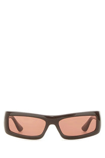 Black rectangular port tanger women’s sunglasses with pink tinted lenses and daryan brown frame