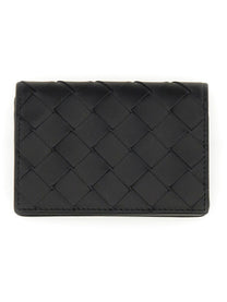 Bottega Veneta Men's Porta Biglietti DA Visita Intrecciato Black