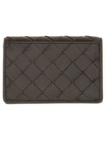 Bottega Veneta Women's Porta Biglietti DA Visita Intrecciato Brown