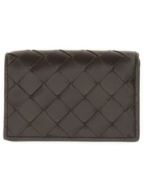 Bottega Veneta Women's Porta Biglietti DA Visita Intrecciato Brown
