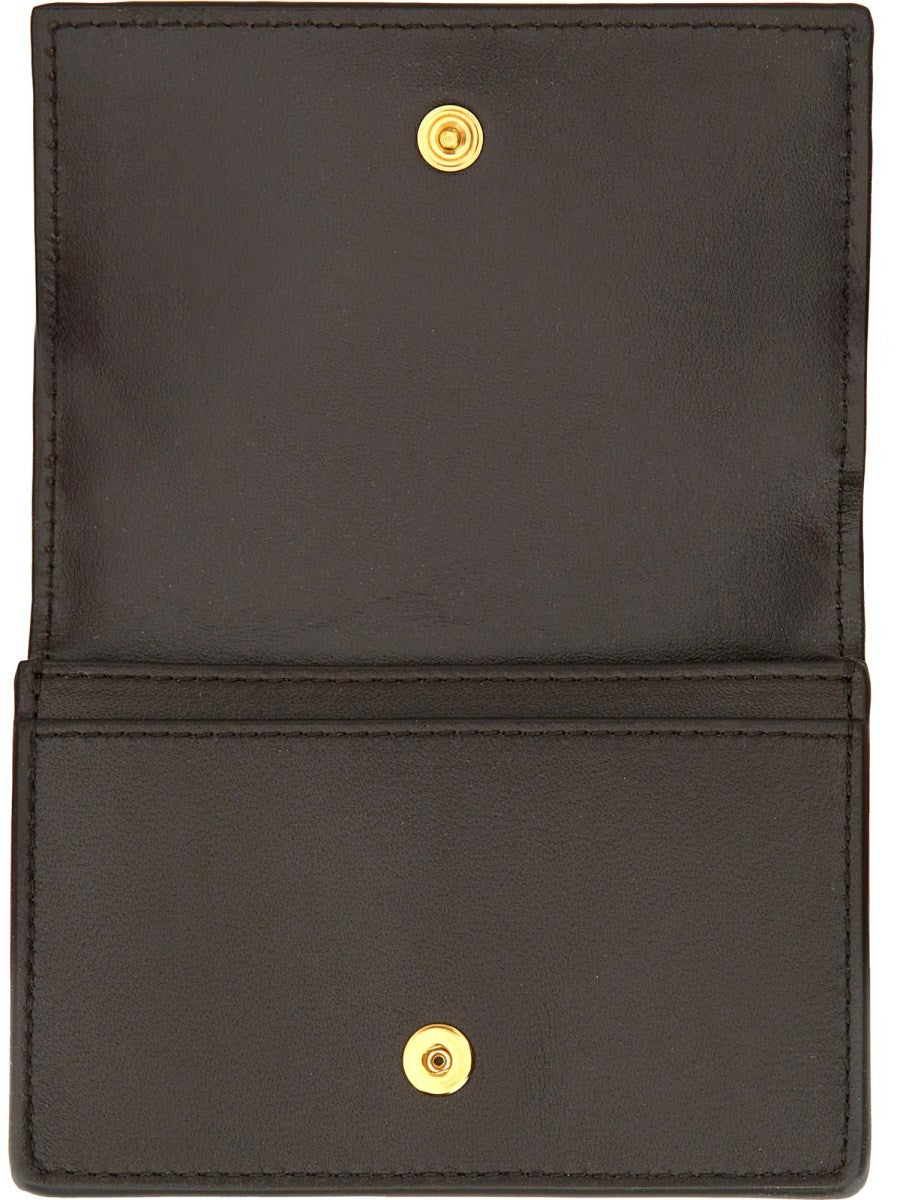 Bottega Veneta Women's Porta Biglietti DA Visita Intrecciato Brown