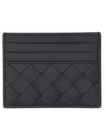 Bottega Veneta Men's Portacarte in Pelle Intrecciata Black