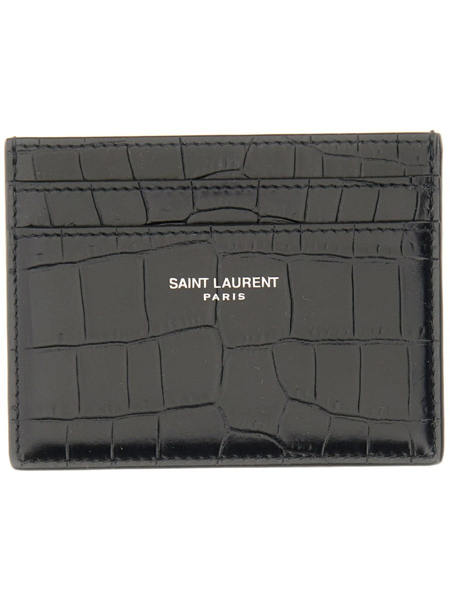 Saint Laurent Men's Portacarte in Pelle Black