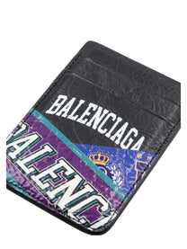 Balenciaga Men's Portacarte Magnetico Con Stampa Black