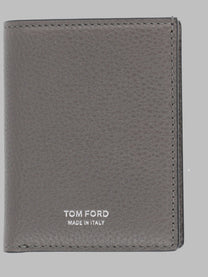 Tom Ford Men's Portacarte Pieghevole in Pelle Fiore Grey