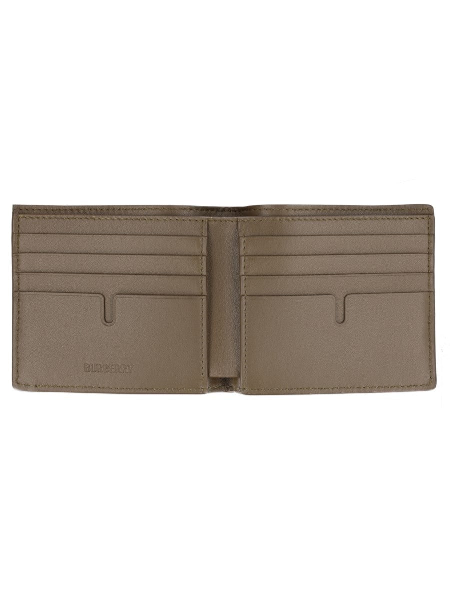 Burberry Men's Portafoglio Bifold Con Stampa Check Beige
