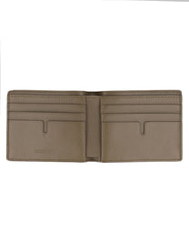 Burberry Men's Portafoglio Bifold Con Stampa Check Beige