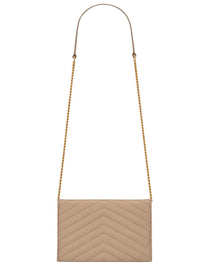 Saint Laurent Women's Portafoglio Con Catena Envelope Cassandre Beige