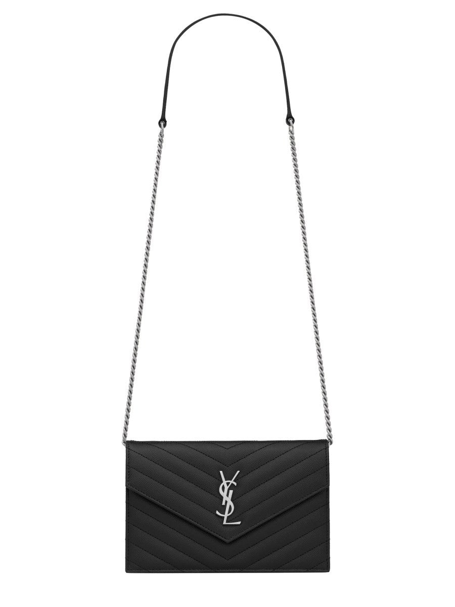 Saint Laurent Women's Portafoglio Con Catena Envelope Cassandre Black