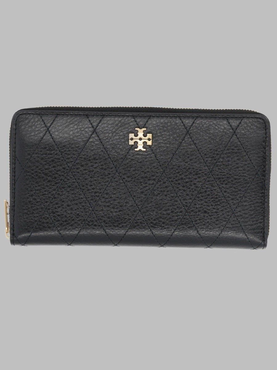 Tory Burch Women's Portafoglio Continental Trapuntato Charlie Black