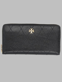 Tory Burch Women's Portafoglio Continental Trapuntato Charlie Black