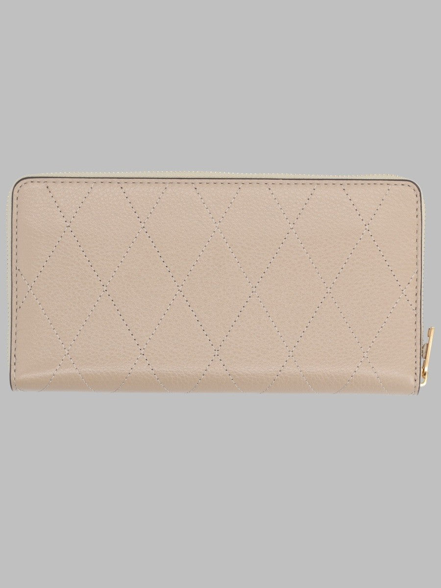 Tory Burch Women's Portafoglio Continental Trapuntato Charlie Beige