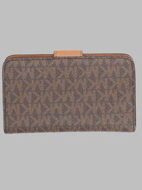 Michael Kors Women's Portafoglio Medium Con Stampa Ciondolo MK Pop Brown