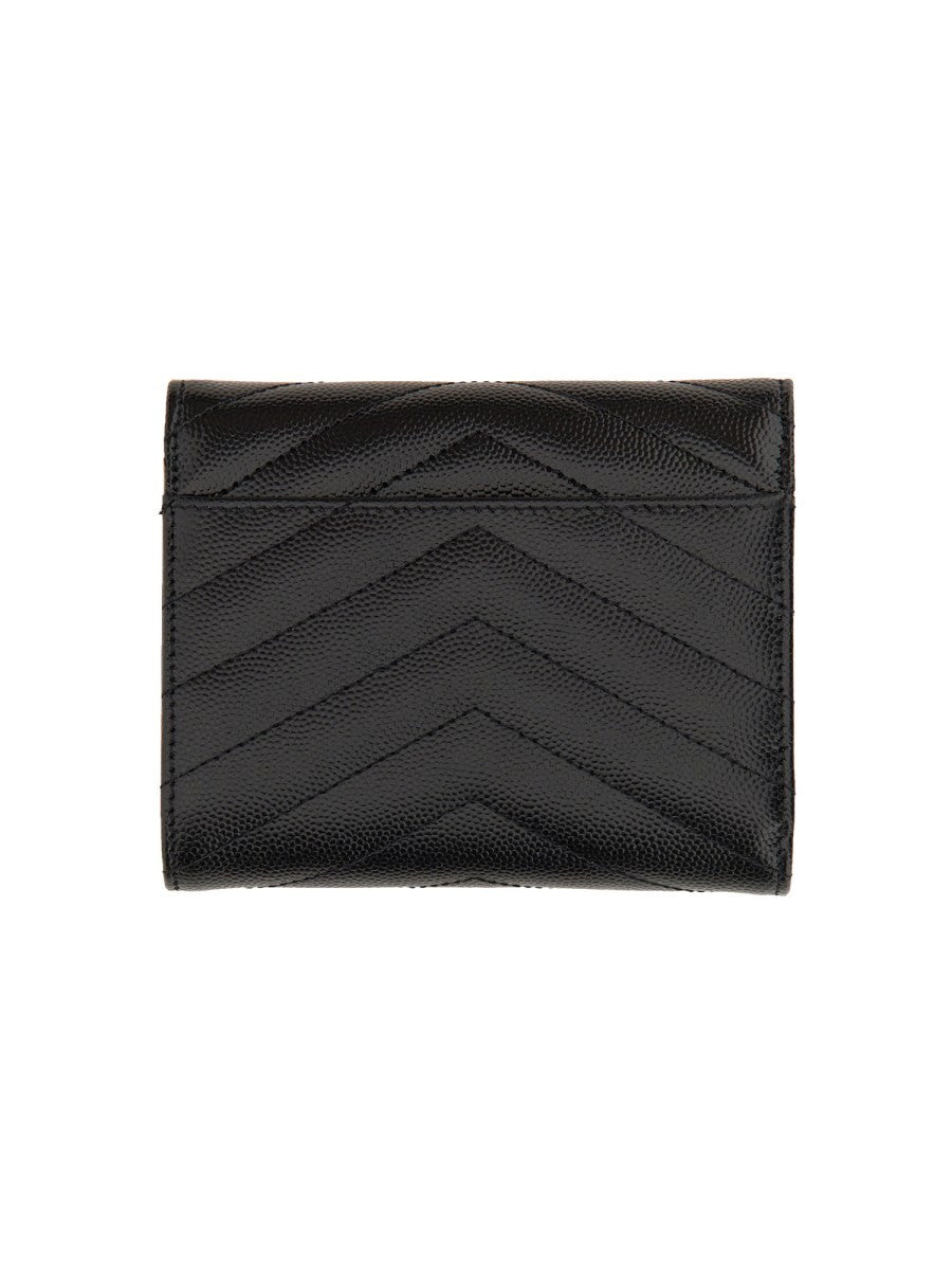 Saint Laurent Women's Tri Fold Cassandre Wallet Black, view 2
