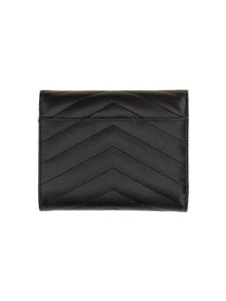 Saint Laurent Women's Tri Fold Cassandre Wallet Black, view 2