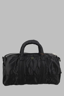 Porter-Yoshida &amp; Co men’s borsa tanker roll black nylon duffel bag with padded handles and silver zipper pulls