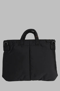 Porter-yoshida &amp; co men’s borsa tanker short helmet black nylon briefcase with padded handle and metal rings
