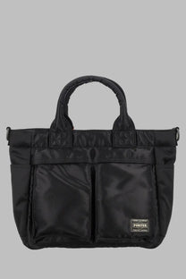 Porter-yoshida &amp; co men’s black porter tote bag with quilted handles and front pockets for versatile use