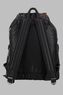 Porter-yoshida &amp; co men’s zaino tanker black nylon backpack with orange stitching and silver-toned hardware