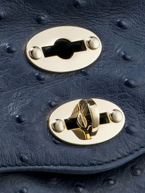 Zanellato Women's Postina Cactus Leather Crossbody Bag Blue