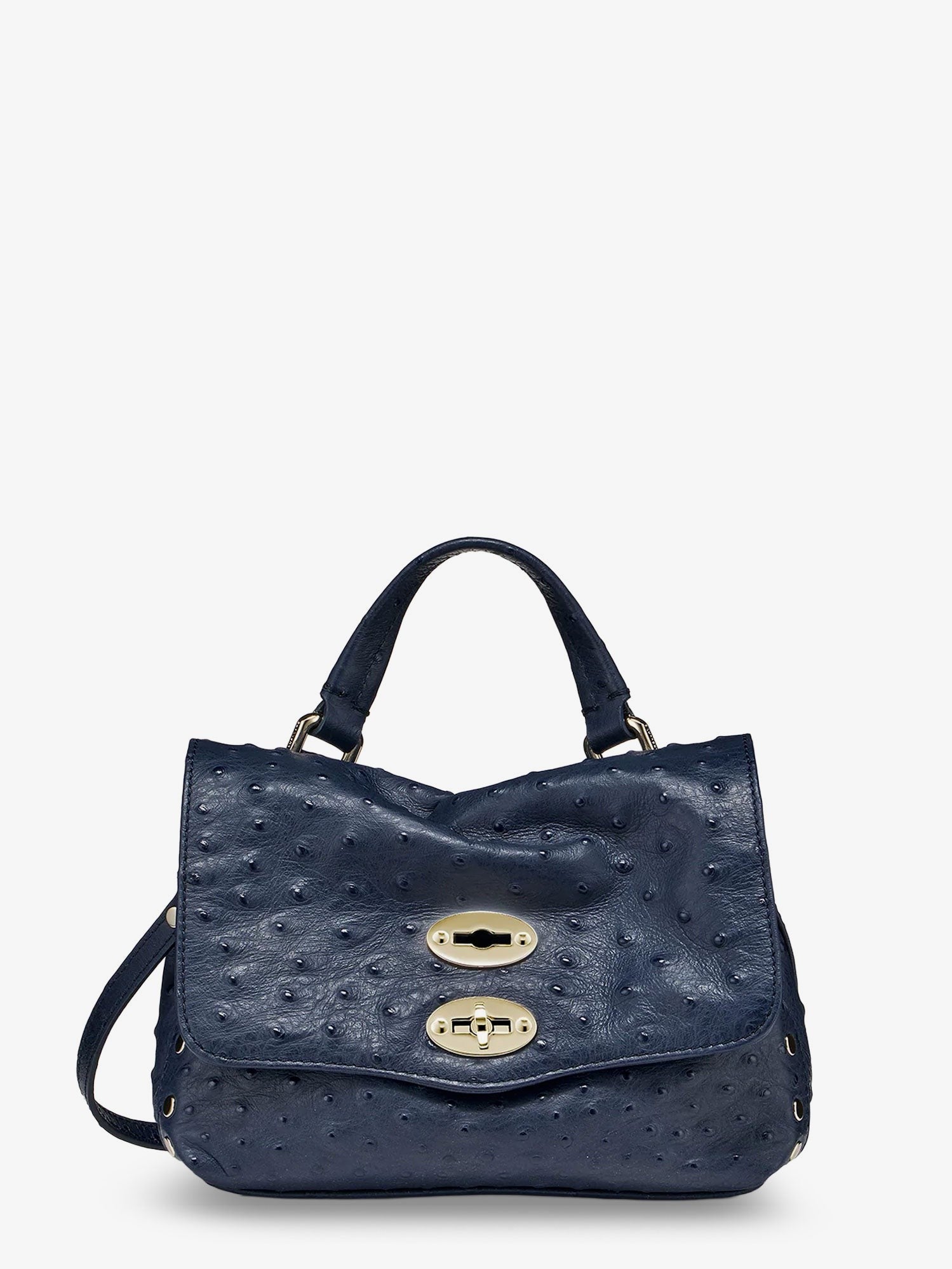 Zanellato Women's Postina Cactus Leather Crossbody Bag Blue