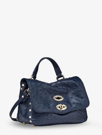 Zanellato Women's Postina Cactus Leather Crossbody Bag Blue