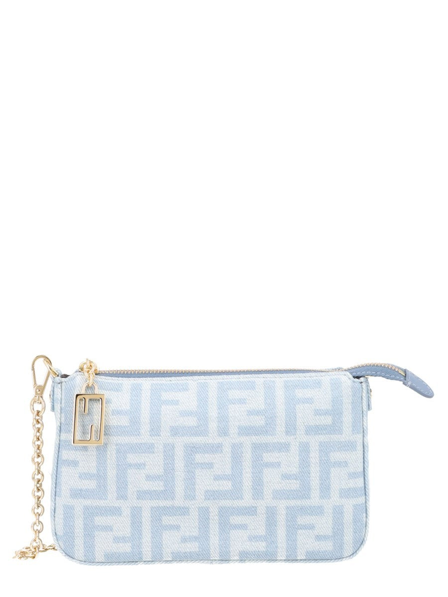 Fendi Women's Pouch Tube with Chain Blue