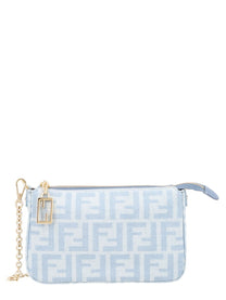 Fendi Women's Pouch Tube with Chain Blue