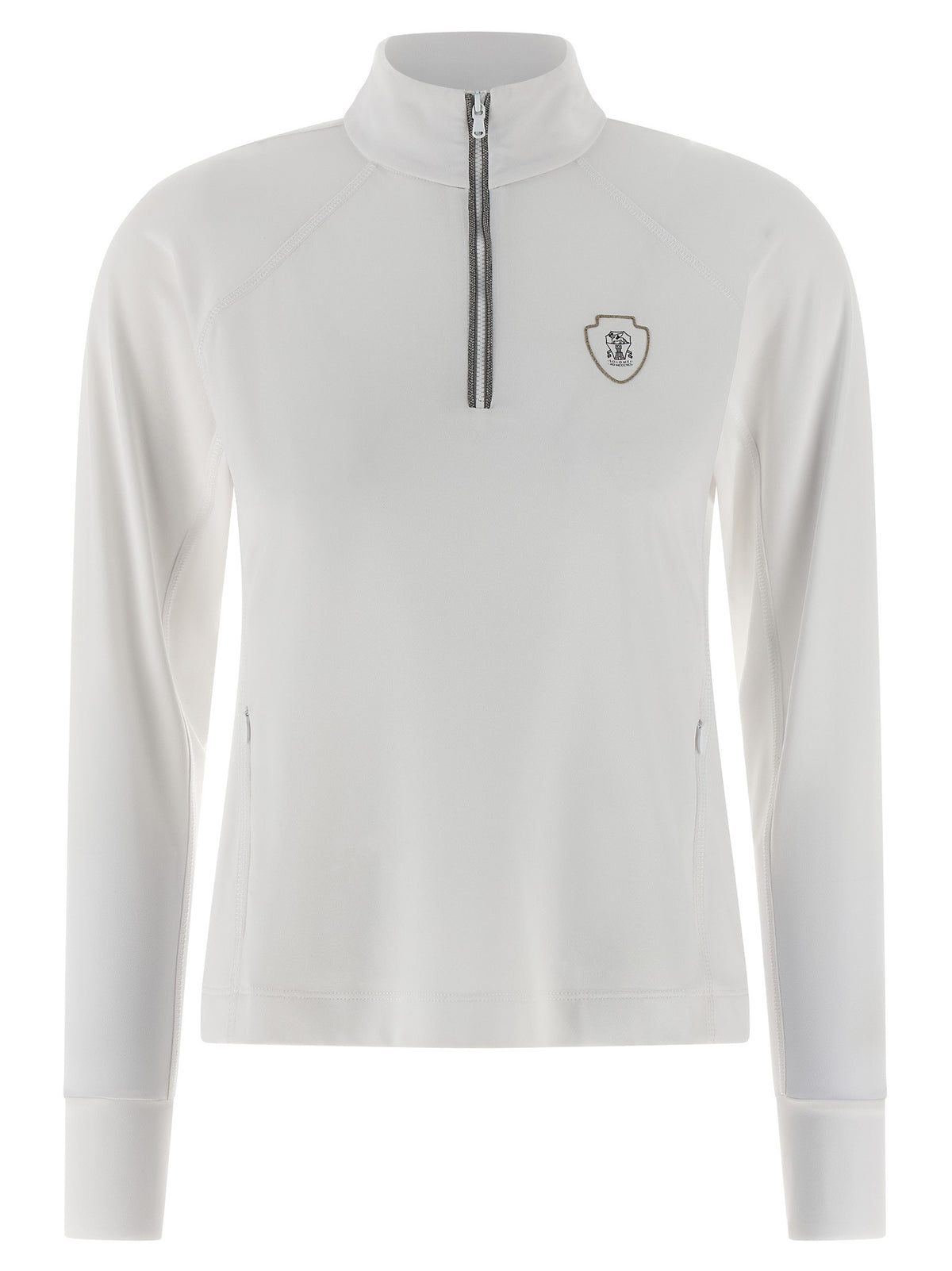 Brunello Cucinelli Precious Half Zip Sweater White