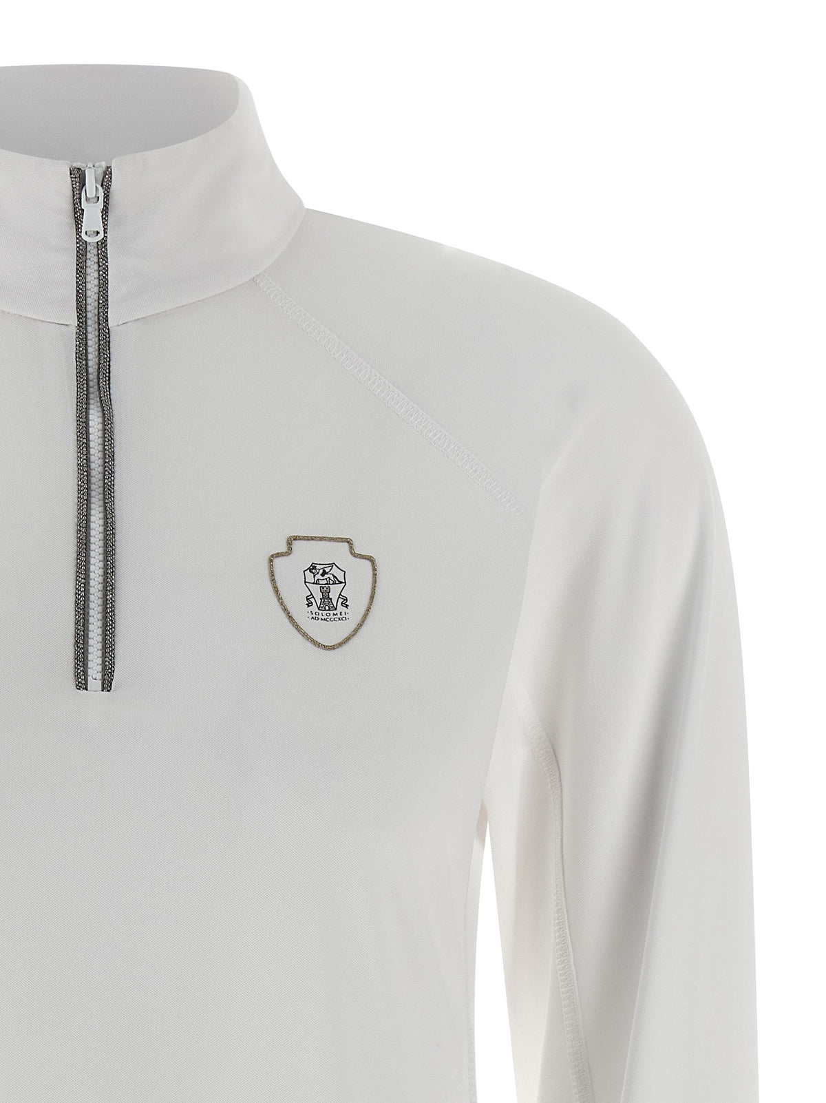 Brunello Cucinelli Precious Half Zip Sweater White