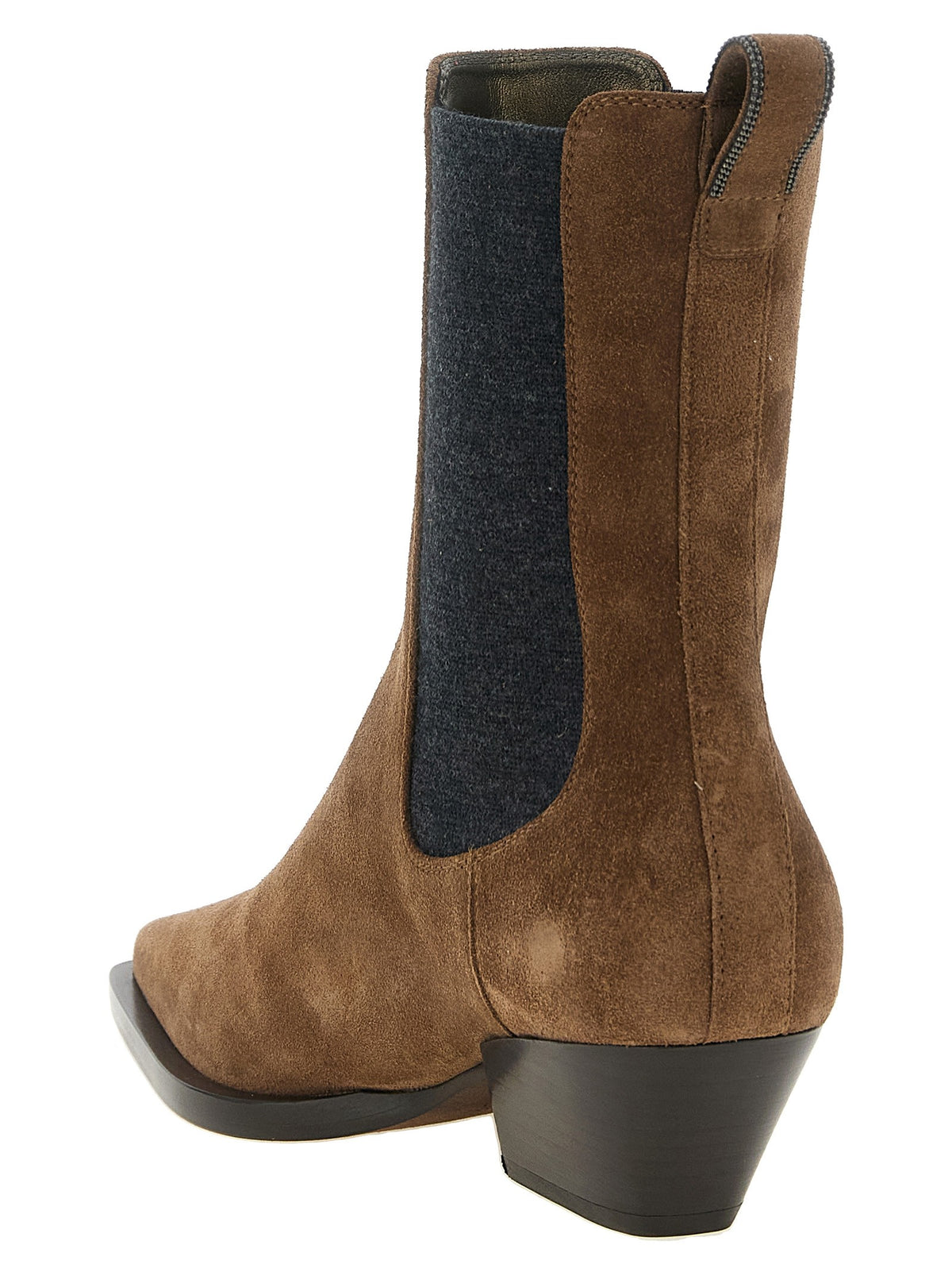 Brunello Cucinelli Precious Loop Detail Ankle Boots Brown