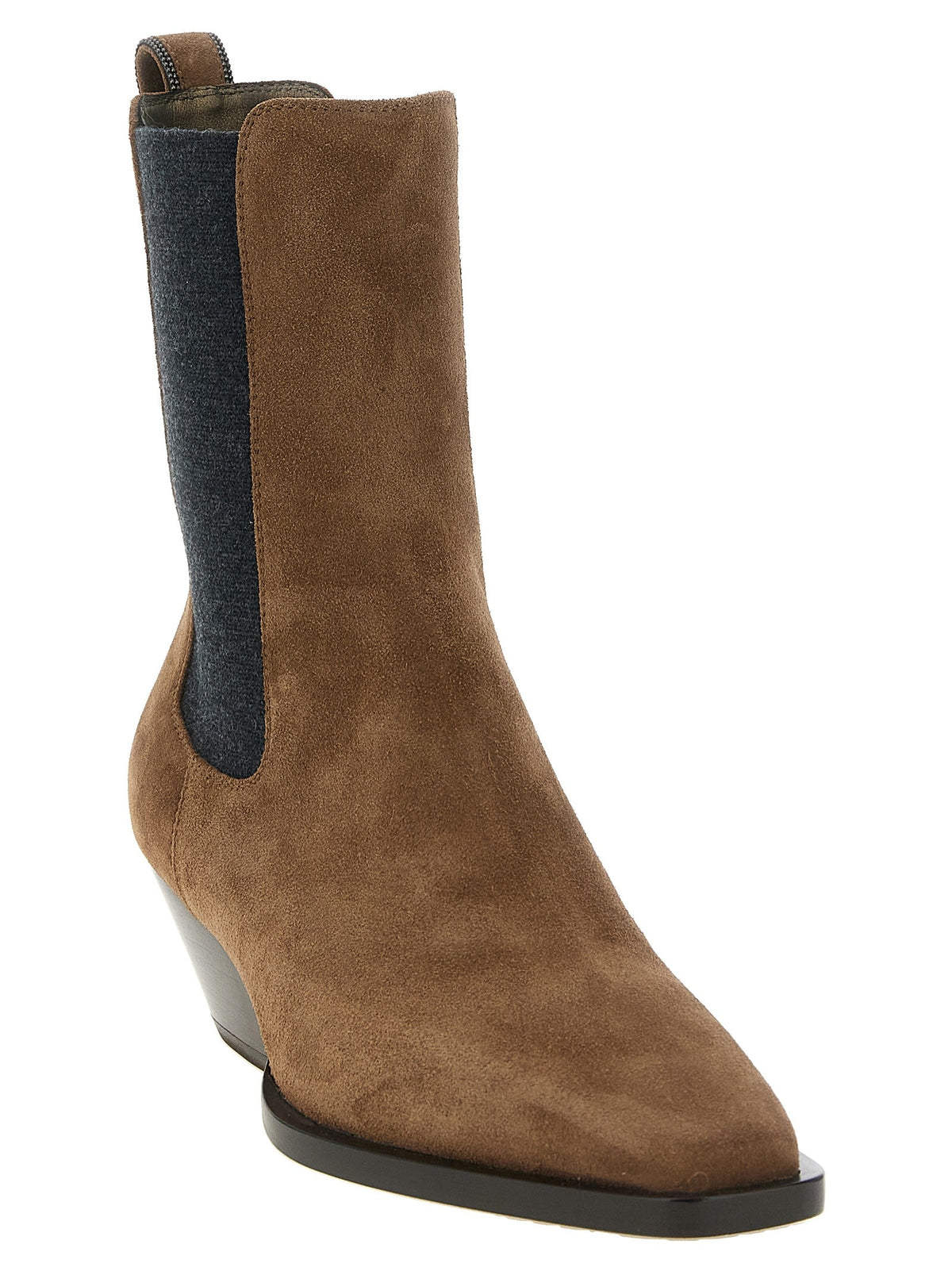 Brunello Cucinelli Precious Loop Detail Ankle Boots Brown