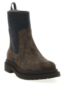 Brunello Cucinelli Precious Loop Detail Ankle Boots Brown