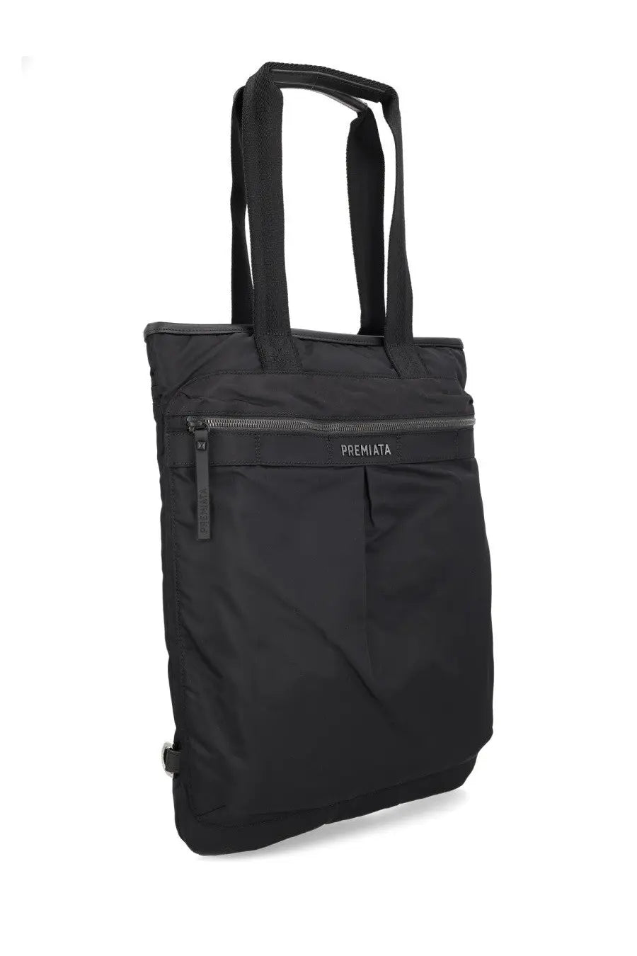 Premiata men’s backpack kymani black tote bag with sturdy handles and front zippered pocket in black leather