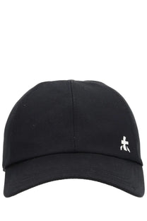 Premiata men’s black baseball hat with small white embroidered logo on front made of durable material