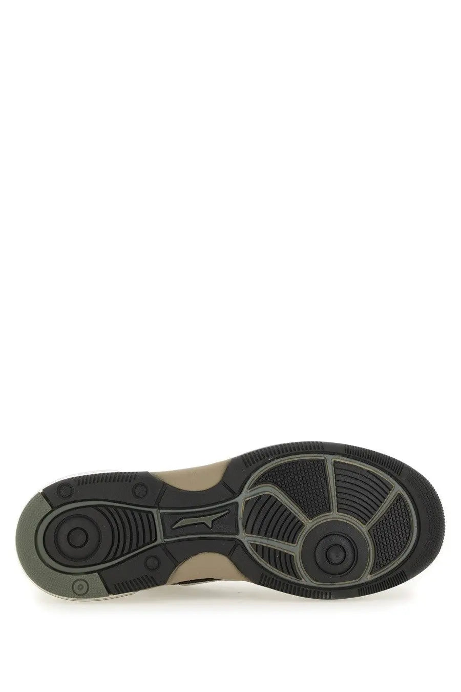 Premiata men’s drake sneaker multicolor black and beige rubber sole with textured tread pattern for traction